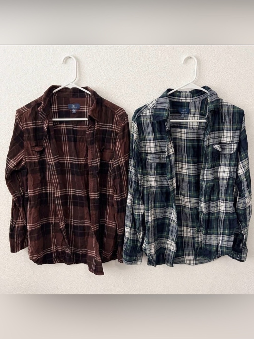 George Men's Plaid Button-Down Shirts - Brown & Green